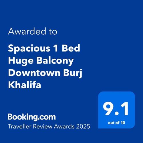 Spacious 1 Bed Huge Balcony Downtown Burj Khalifa