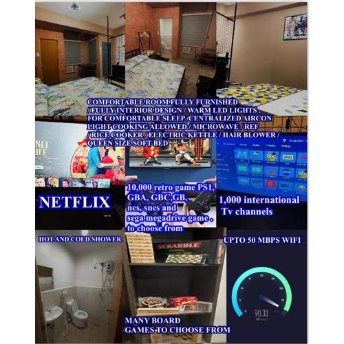Staycation residences hotel quality transient Netflix wifi international cable tv hi speed fiber internet sanitize