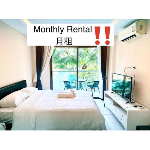 Studio in Pattaya City With Hi-Speed Wi-Fi - Not A Hotel 一卧泳池景房间 带高速网络冰箱厨房