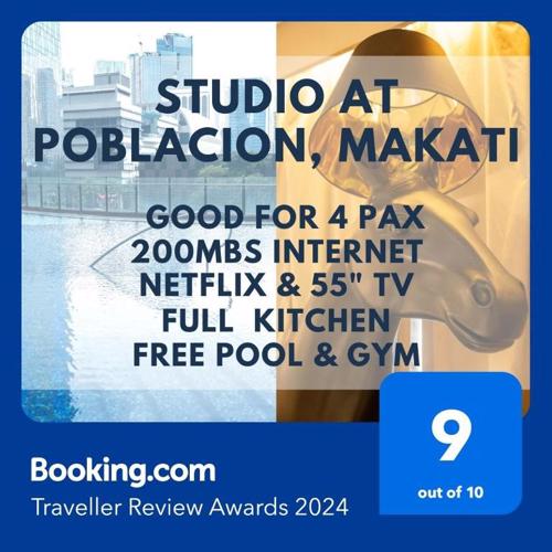 Studio with Netflix, 55in TV, 200Mbs net, in heart of Makati