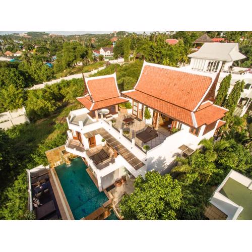 Thai Villa Melitta Bangrak Bohput, Beach, Pool, SeaViews, 6-enSuite, Full Villa, Luxury, AAA Location Koh Samui