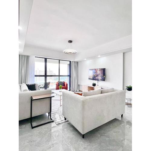 The comfort executive loft three bedroom apartment with amazing breathtaking city views ,heated swimming pool ,gym and rooftop chilly spot with offers breathtaking city views ,private ample parking space with designated child playground area