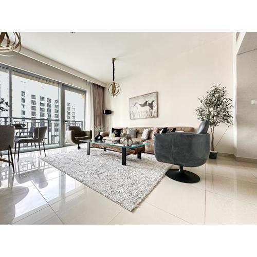 Trophy Lux 2BR Creek Harbour Suites with Iconic Burj Khalifa Views