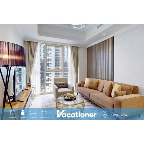 Vacationer l Luxe 1 Bedroom l Downtown Dubai l Pool Access, Free Wi-Fi & Parking