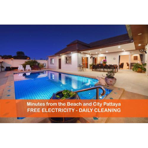 Villa Bos, 5 minutes to the Beach Jomtien, Free electricity