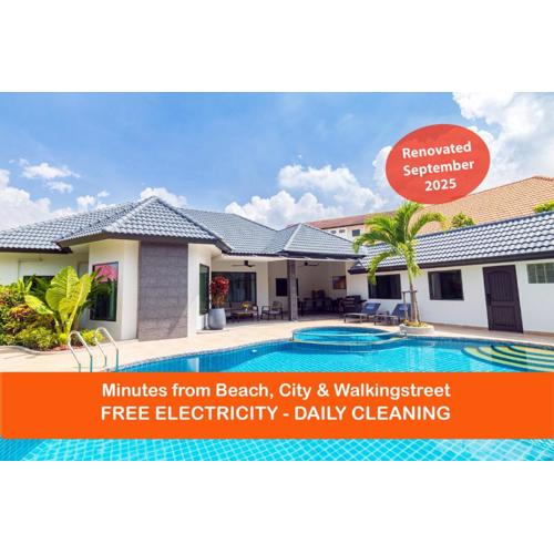 Villa Pattaya Hill, Free Electricity, minutes from Beach and Pattaya